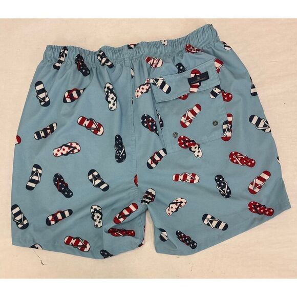 Rainforest Men's Swim Trunks Shorts Patriotic July 4 Red White Blue - Size Large - Picture 2 of 6